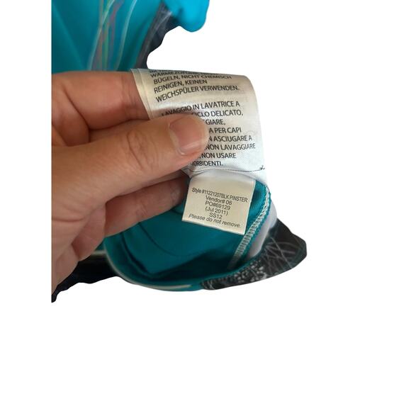 Pearl Izumi Women’s Cycling Jersey Large Teal Black Graphic Zip Back‎ Pockets SS - Picture 7 of 9